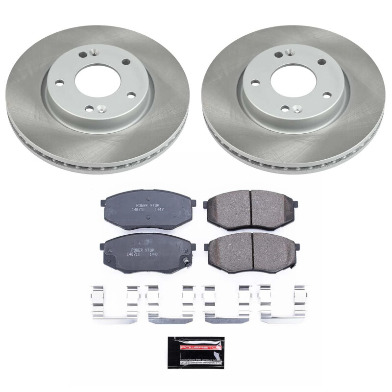 Kia Sportage Brake Kit - Front - PowerStop - Z17 Evolution Plus Low-Dust Ceramic Pads + Semi-Coated Rotors - 2011