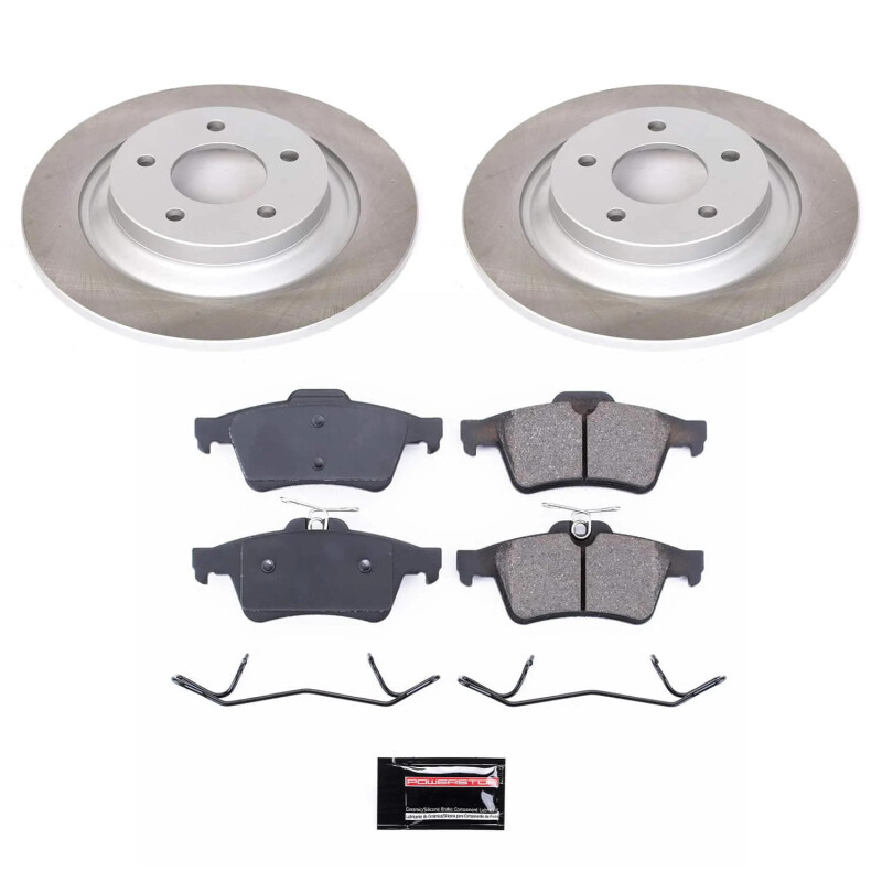 Mazda 5 Brake Kit - Rear - PowerStop - Semi-Coated Rotors + Z17 Evolution Plus Ceramic Pads - `12-`15