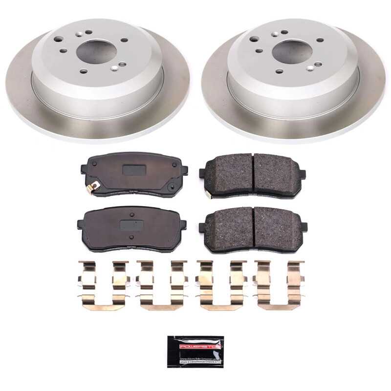 Hyundai Veracruz Brake Kit - Rear - PowerStop - Semi-Coated Rotors + Z17 Evolution Plus Low-Dust Ceramic Pads - `07-`12