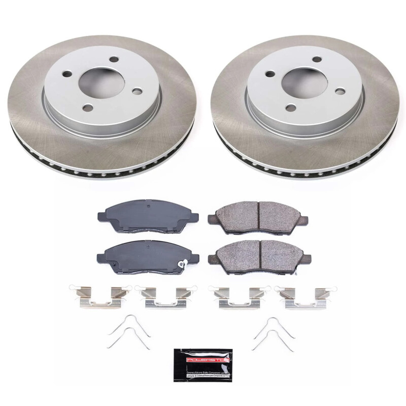 Nissan Versa Note Brake Kit - Front - PowerStop - Semi-Coated Rotors + Z17 Evolution Plus Ceramic Pads - `14-`19