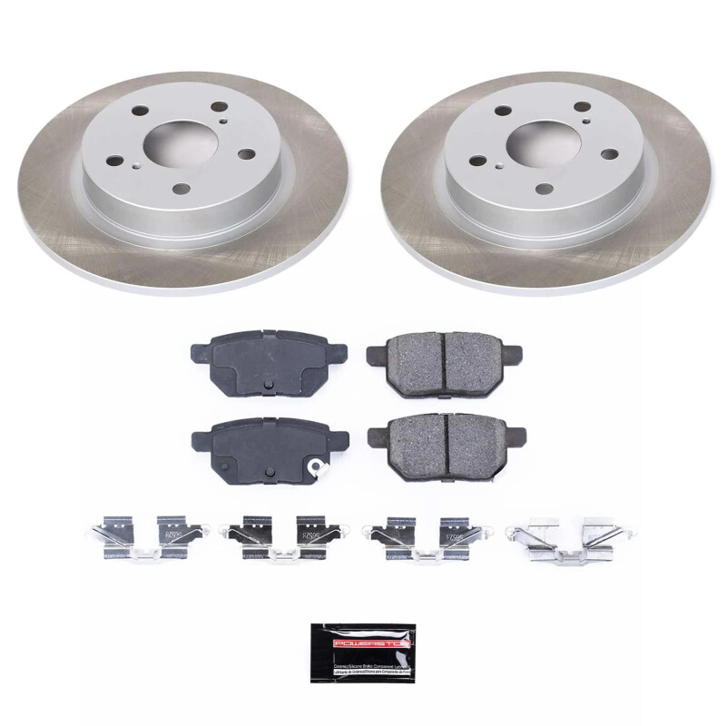 Scion tC Brake Kit - Rear - PowerStop - Semi-Coated Rotors + Z17 Evolution Plus Low-Dust Ceramic Pads - `11-`16