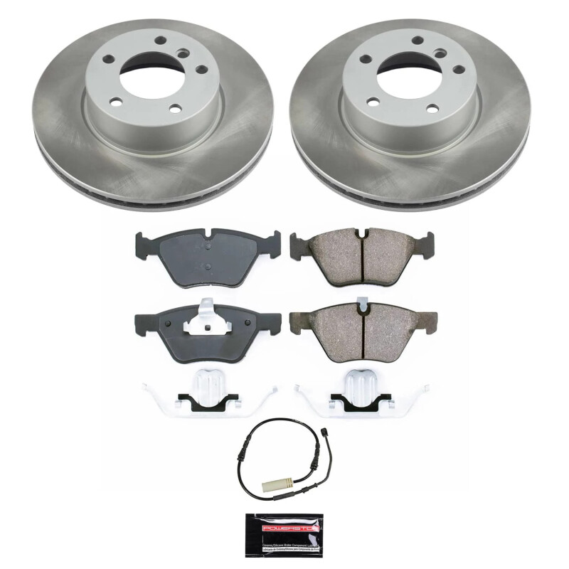 BMW 128i Brake Kit - Front - PowerStop - Semi-Coated Rotors + Z17 Evolution Plus Low-Dust Ceramic Pads - `10-`13