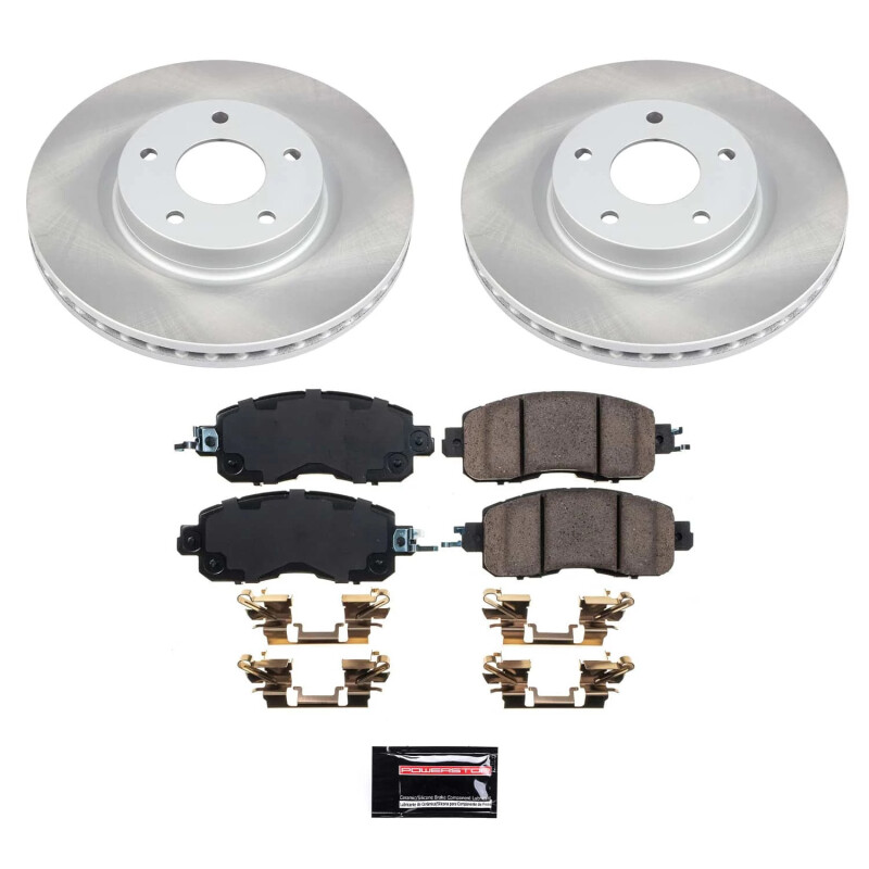 Nissan Altima Brake Kit - Front - PowerStop - Semi-Coated Rotors + Z17 Evolution Plus Low-Dust Ceramic Pads - `13-`23