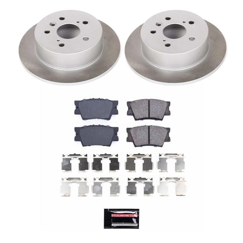 Toyota Camry Brake Kit - Rear - PowerStop - Semi-Coated Rotors + Z17 Evolution Plus Ceramic Pads - `12-`17