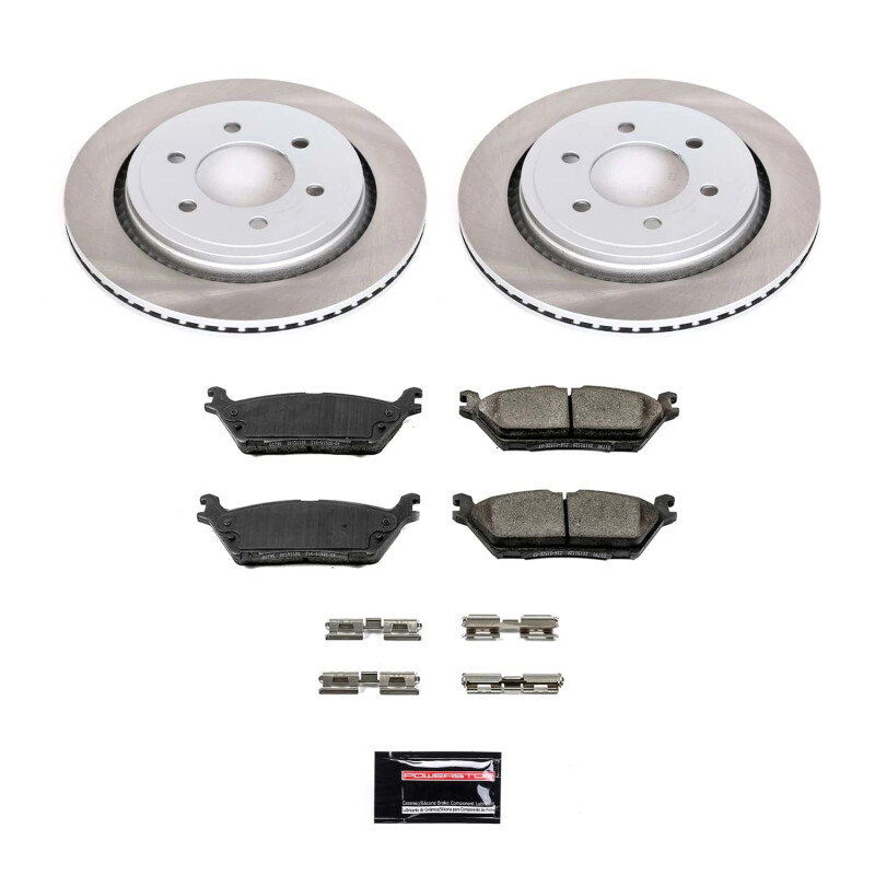 Ford F-150 Brake Kit - Rear - PowerStop - Semi-Coated Rotors + Z17 Evolution Plus Low-Dust Ceramic Pads - `15-`17