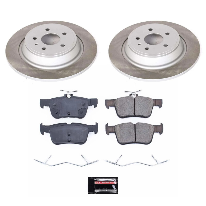 Lincoln MKZ Brake Kit - Rear - PowerStop - Semi-Coated Rotors + Z17 Evolution Plus Ceramic Pads - `13-`16