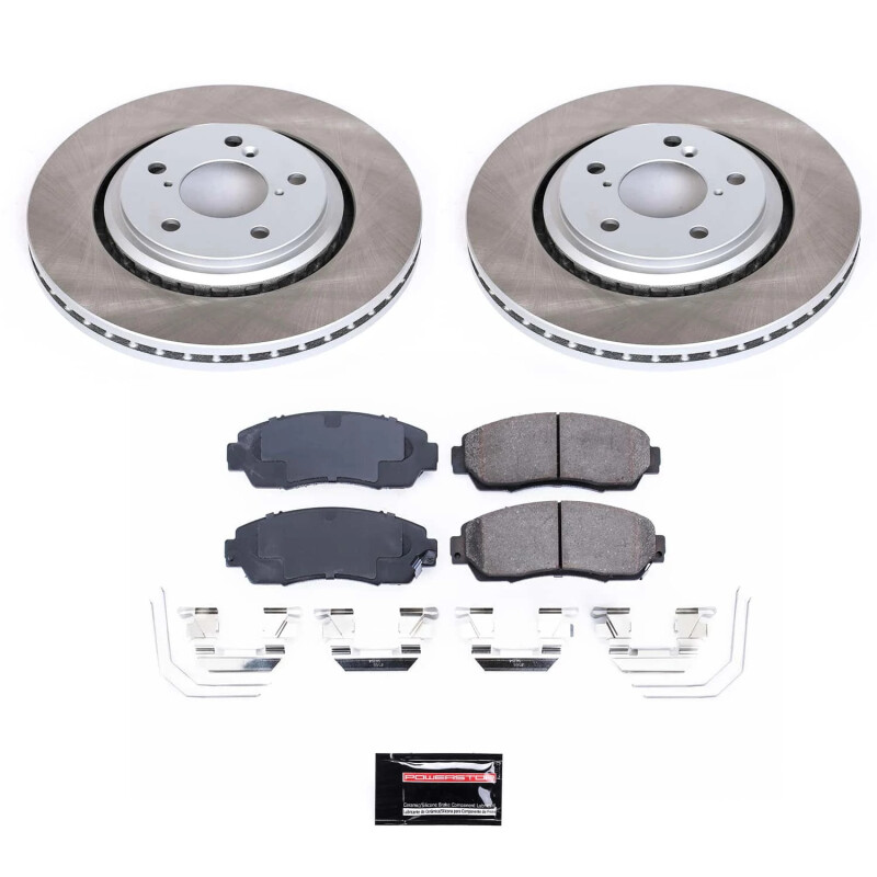 Honda Passport Brake Kit - Front - PowerStop - Semi-Coated Rotors + Z17 Evolution Plus Ceramic Pads - `19-`22