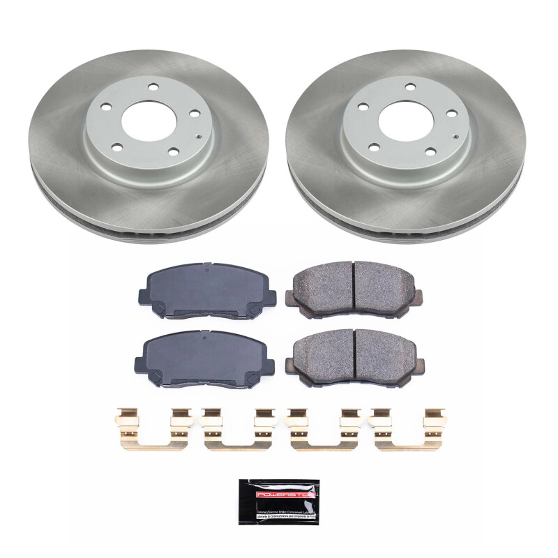 Mazda CX-5 Brake Kit - Front - PowerStop - Semi-Coated Rotors + Z17 Evolution Plus Ceramic Pads - `13-`15 Mazda CX-5 Brake Kit - Front - PowerStop - Semi-Coated Rotors + Z17 Evolution Plus Ceramic Pads - `13-`15