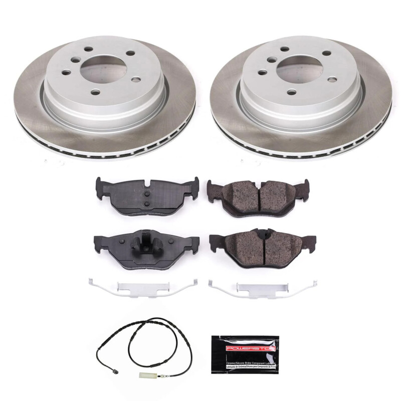 BMW X1 Brake Kit - Rear - PowerStop - Semi-Coated Rotors + Z17 Evolution Plus Ceramic Pads - `13-`15