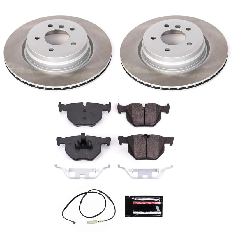 BMW X1 Brake Kit - Rear - PowerStop - Semi-Coated Rotors + Z17 Evolution Plus Low-Dust Ceramic Pads - `13-`15