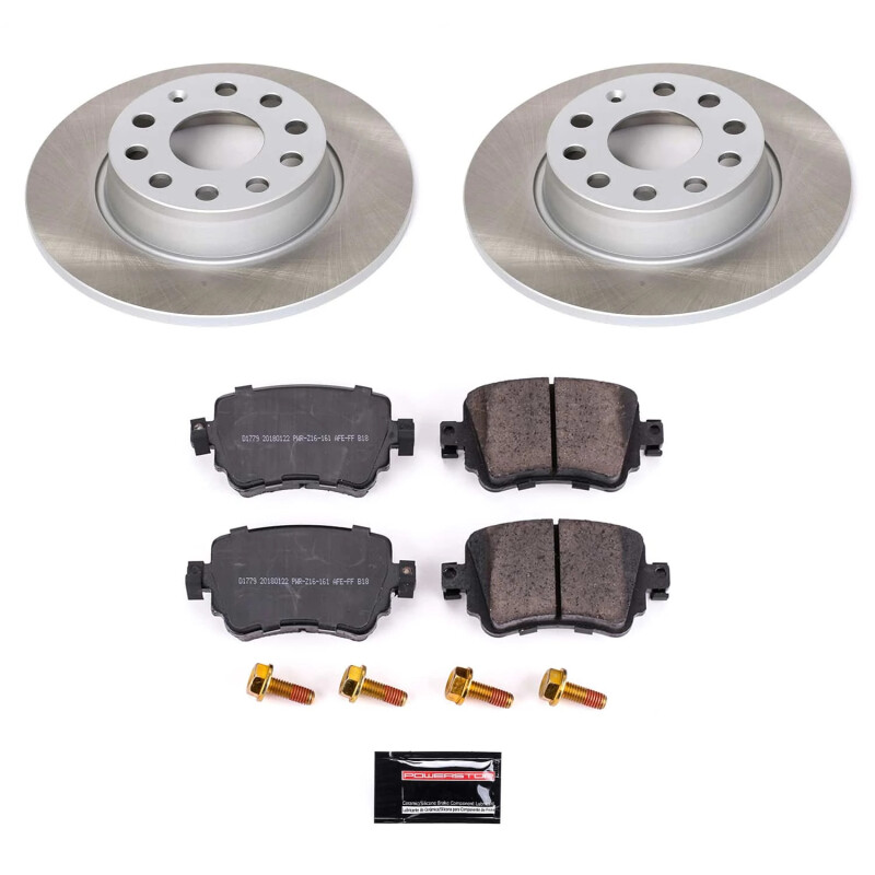 Volkswagen Passat Brake Kit - Rear - PowerStop - Semi-Coated Rotors + Z17 Evolution Plus Low-Dust Ceramic Pads - `15-`22