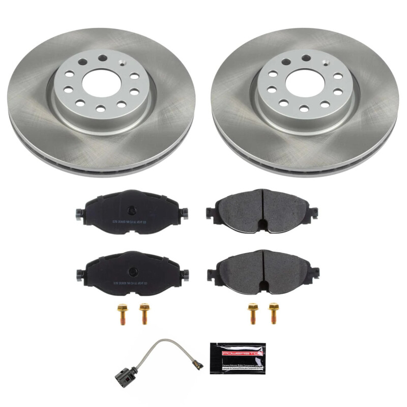 Volkswagen Taos Brake Kit - Front - PowerStop - Semi-Coated Rotors + Z17 Evolution Plus Pads - Silver - `22-`24