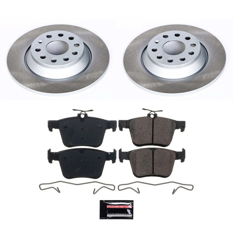 Volkswagen Tiguan Brake Kit - Rear - PowerStop - Semi-Coated Rotors + Z17 Evolution Plus Low-Dust Ceramic Pads - `18-`22