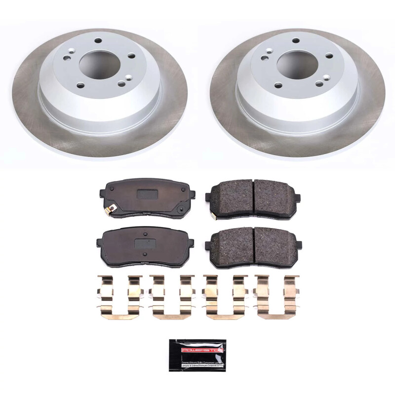 Kia Sedona Brake Kit - Rear - PowerStop - Semi-Coated Rotors + Z17 Evolution Plus Low-Dust Ceramic Pads - `15-`21