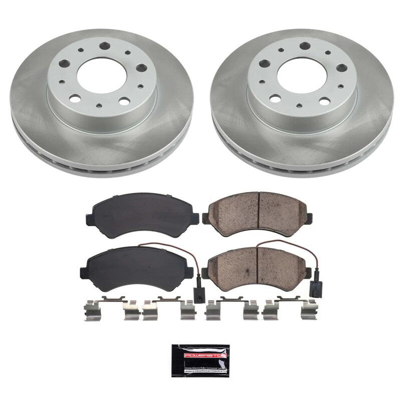 Ram ProMaster 3500 Brake Kit - Front - PowerStop - Semi-Coated Rotors + Z17 Evolution Plus Ceramic Pads - `14-`23