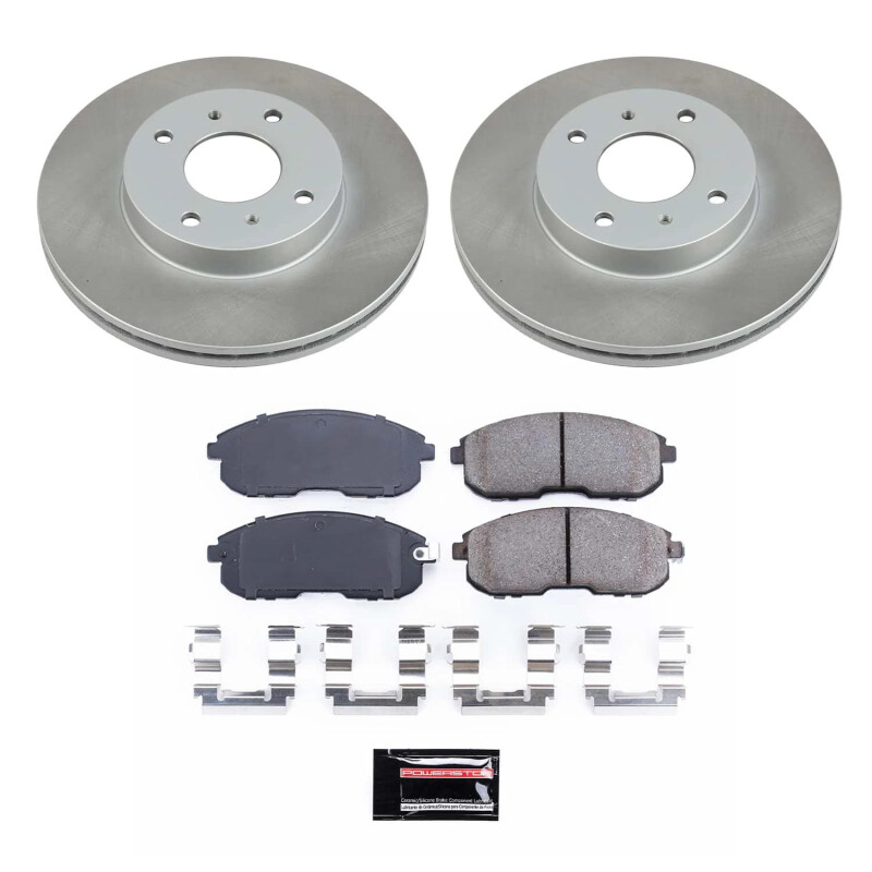 Nissan Sentra Brake Kit - Front - PowerStop - Semi-Coated Rotors + Z17 Evolution Plus Low-Dust Ceramic Pads - `00-`06
