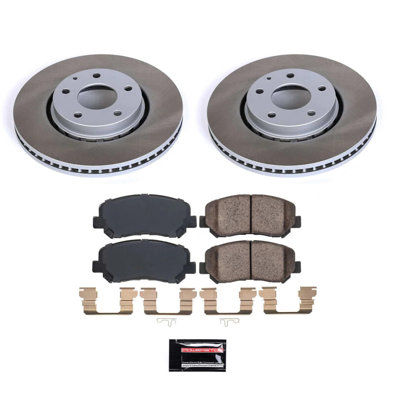 Mazda CX-5 Brake Kit - Front - PowerStop - Semi-Coated Rotors + Z17 Evolution Plus Ceramic Pads - `16-`23 Mazda CX-5 Brake Kit - Front - PowerStop - Semi-Coated Rotors + Z17 Evolution Plus Ceramic Pads - `16-`23