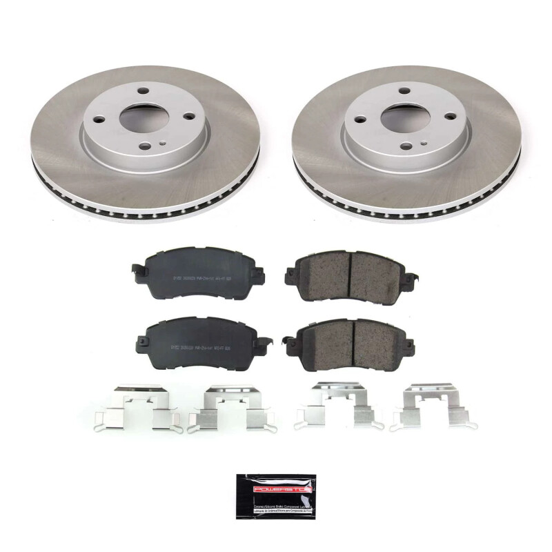 Toyota Yaris iA Brake Kit - Front - PowerStop - Semi-Coated Rotors + Z17 Evolution Plus Low-Dust Ceramic Pads - `17-`18