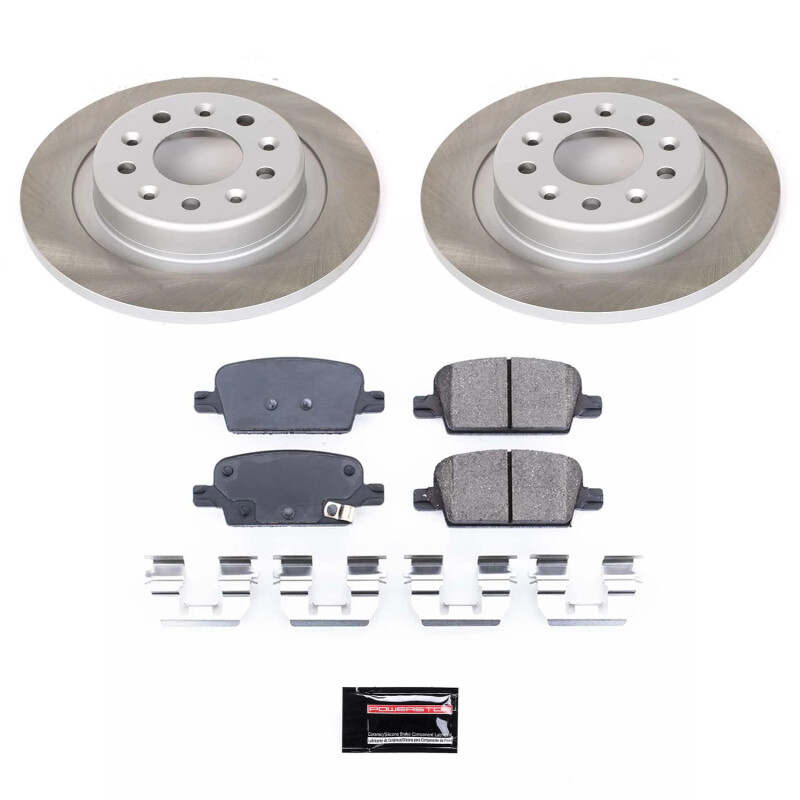 Chevrolet Malibu Brake Kit - Rear - PowerStop - Semi-Coated Rotors + Z17 Evolution Plus Low-Dust Ceramic Pads - `16-`22
