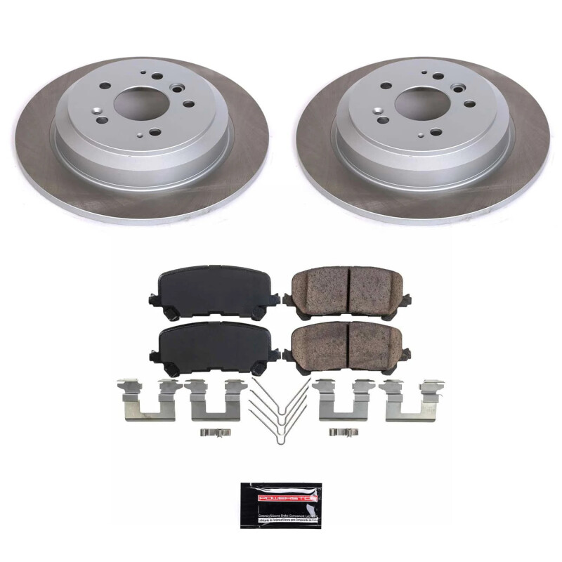 Honda Ridgeline Brake Kit - Rear - PowerStop - Semi-Coated Rotors + Z17 Evolution Plus Low-Dust Ceramic Pads - `17-`22