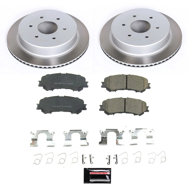 Nissan TITAN Brake Kit - Rear - PowerStop - Semi-Coated Rotors + Z17 Evolution Plus Ceramic Pads - `17-`22