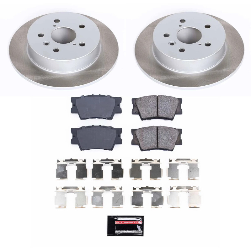 Toyota Camry Brake Kit - Rear - PowerStop - Semi-Coated Rotors + Z17 Evolution Plus Low-Dust Ceramic Pads - `18-`24