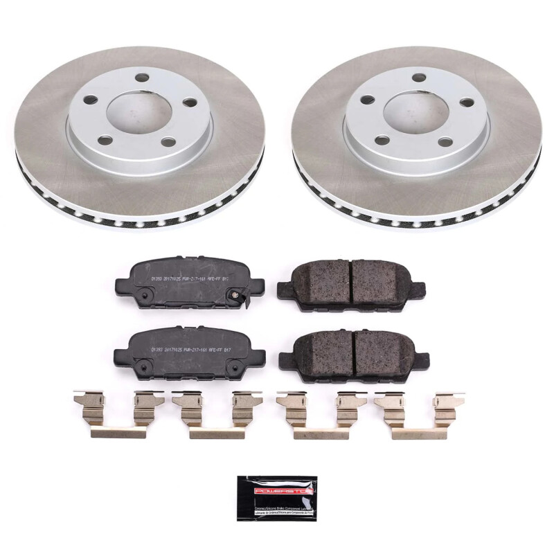 Nissan Z Brake Kit - Rear - PowerStop - Semi-Coated Rotors + Z17 Evolution Plus Low-Dust Ceramic Pads - 2023+