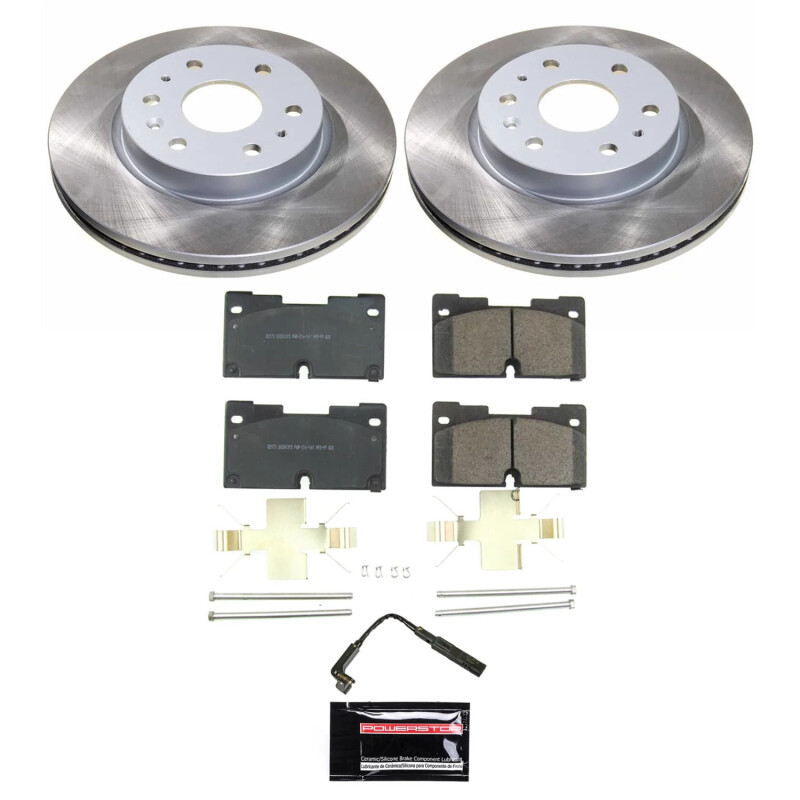 GMC Yukon XL Brake Kit - Front - PowerStop - Semi-Coated Rotors + Z17 Evolution Plus Ceramic Pads - `21-`23