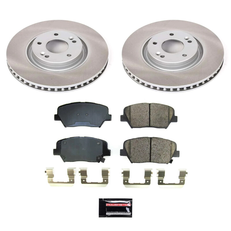 Hyundai Nexo Brake Kit - Front - PowerStop - Semi-Coated Rotors + Z17 Evolution Plus Ceramic Pads - `19-`22