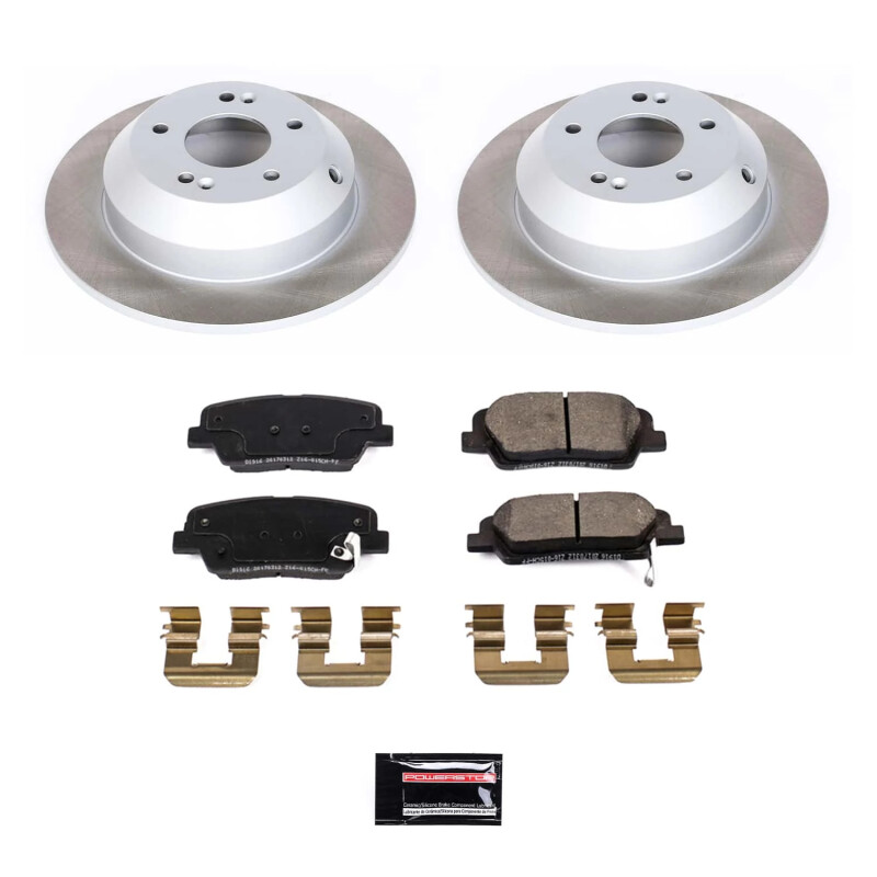 Hyundai Santa Fe XL Brake Kit - Rear - PowerStop - Semi-Coated Rotors + Z17 Evolution Plus Ceramic Pads - 2019 Hyundai Santa Fe XL Brake Kit - Rear - PowerStop - Semi-Coated Rotors + Z17 Evolution Plus Ceramic Pads - 2019