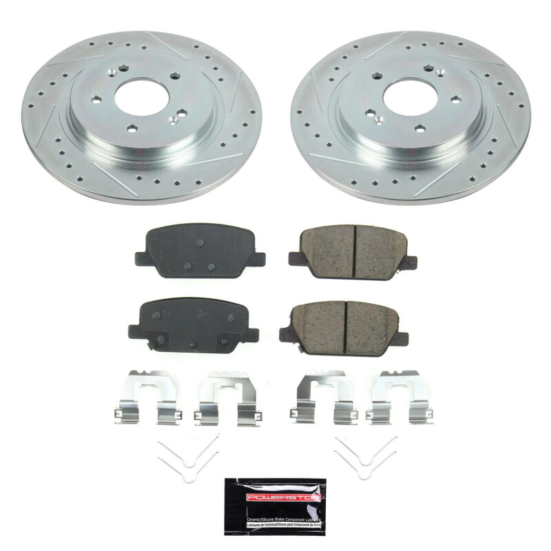 Kia Telluride Brake Kit - Rear - PowerStop - Semi-Coated Rotors + Z17 Evolution Plus Ceramic Pads - Silver - `20-`22 Kia Telluride Brake Kit - Rear - PowerStop - Semi-Coated Rotors + Z17 Evolution Plus Ceramic Pads - Silver - `20-`22