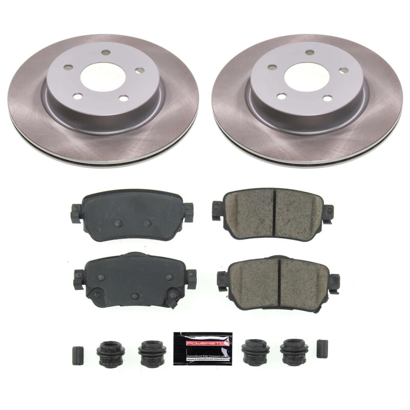 Nissan Rogue Sport Brake Kit - Rear - PowerStop - Semi-Coated Rotors + Z17 Evolution Plus Low-Dust Ceramic Pads - Silver - `19-`21