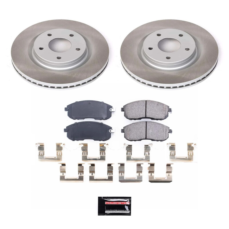 Nissan Sentra Brake Kit - Front - PowerStop - Semi-Coated Rotors + Z17 Evolution Plus Low-Dust Ceramic Pads - 2019