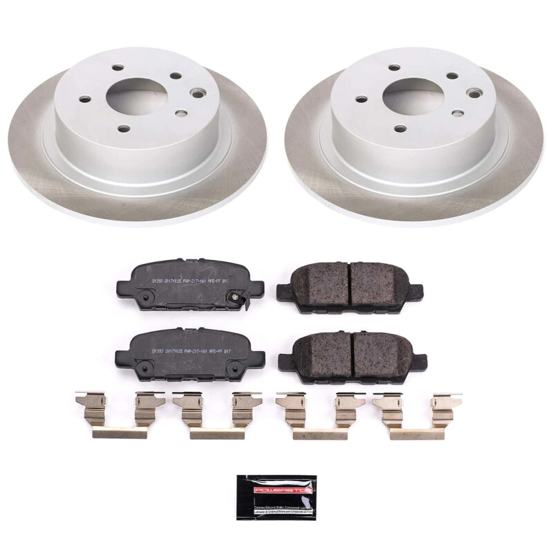 Nissan Sentra Brake Kit - Rear - PowerStop - Semi-Coated Rotors + Z17 Evolution Plus Low-Dust Ceramic Pads - 2019