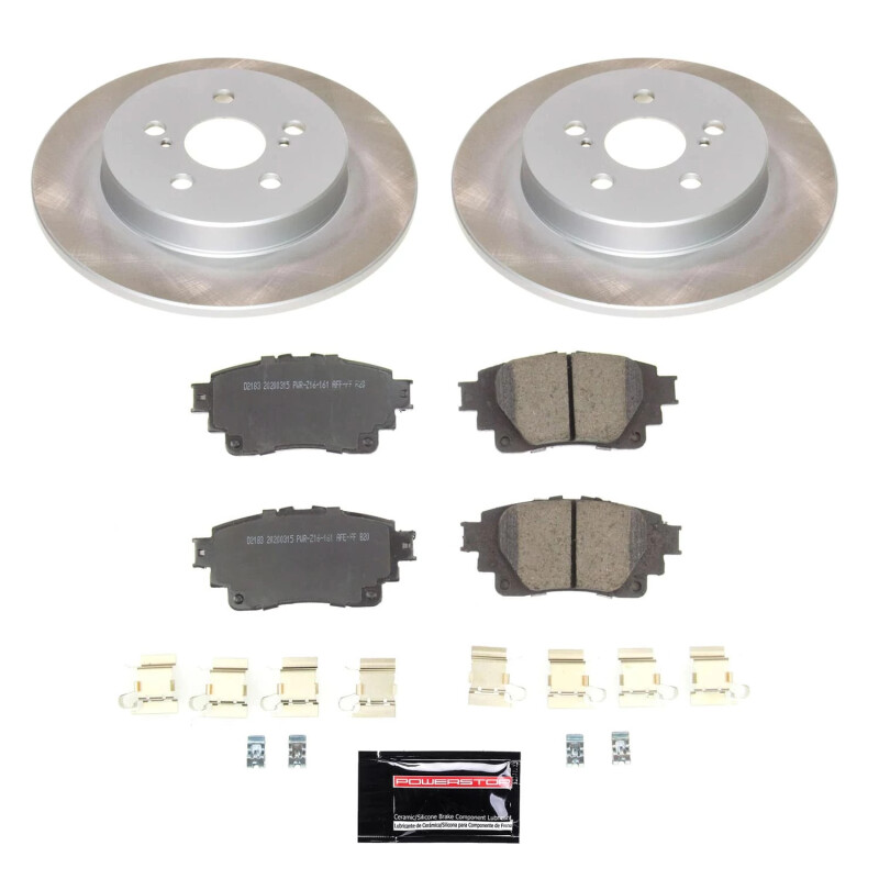 Toyota Corolla Brake Kit - Rear - PowerStop - Z17 Evolution Plus Ceramic Pads + Semi-Coated Rotors - `19-`22