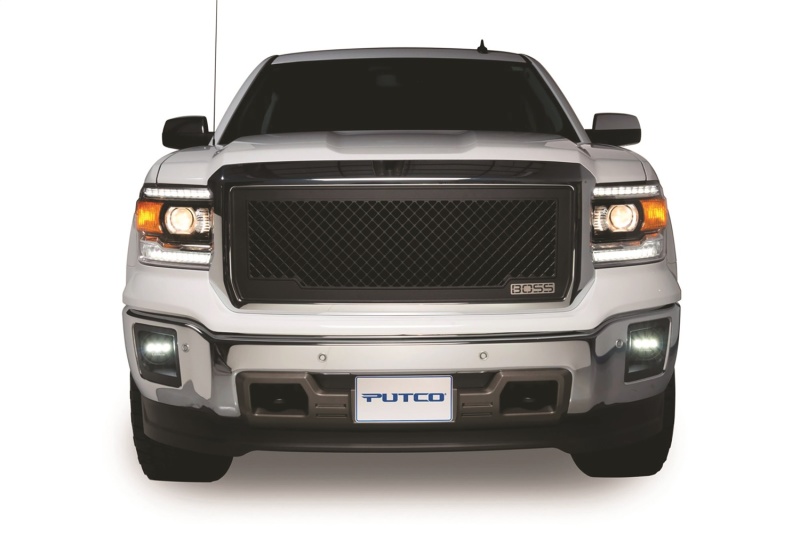 GMC Sierra 1500 Grille - Putco - Boss Grille w/2 10 in. Luminix Light Bars - Black - `14-`15
