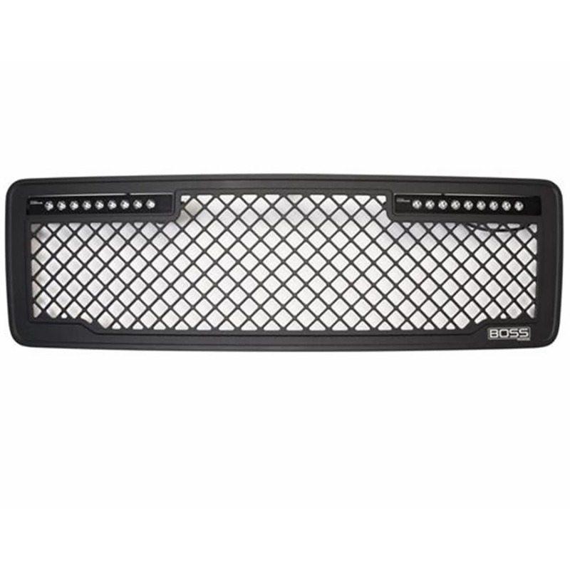 Ford F-150 Boss Grille - Putco - Lighted with 10in Luminix Light Bar - Black - `13-`14