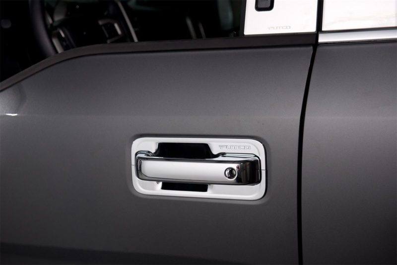 Ford F150 Door Handle Covers - Front + Rear - Putco - Deluxe w/ Driver Keyhole - Chrome - `15-`20