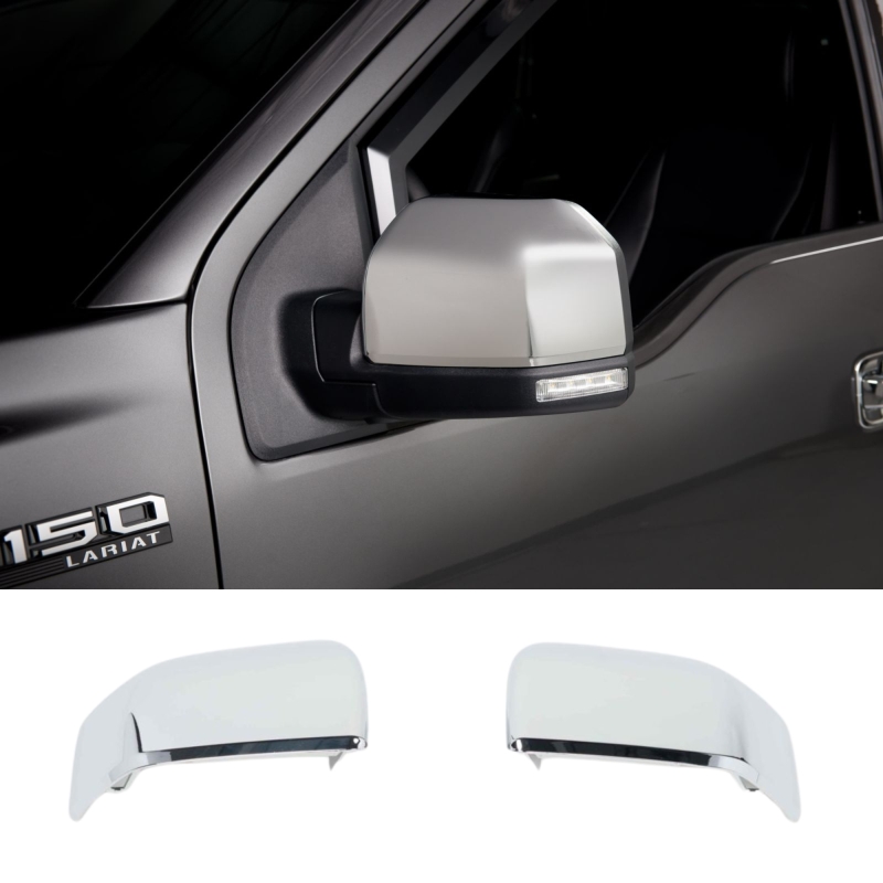 Ford F-150 Mirror Covers - Putco - Skull Cap Replacement - Chrome - `15-`20