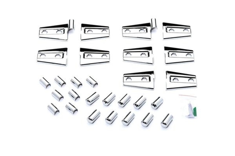 Jeep Wrangler Hinge Covers - Front and Rear - Putco - Chrome - `07-`18 Jeep Wrangler Hinge Covers - Front and Rear - Putco - Chrome - `07-`18