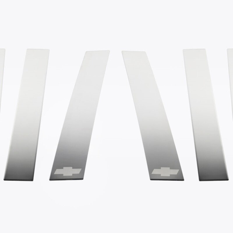 Chevrolet Silverado Steel Pillar Posts - Putco - Chevy Bow Tie Logo - Stainless Steel - `14-`19