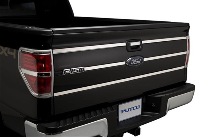 Ford F-150 Tailgate Accents - Upper and Lower - Putco - 3 Horizontal Lines; Stainless Steel - `09-`14