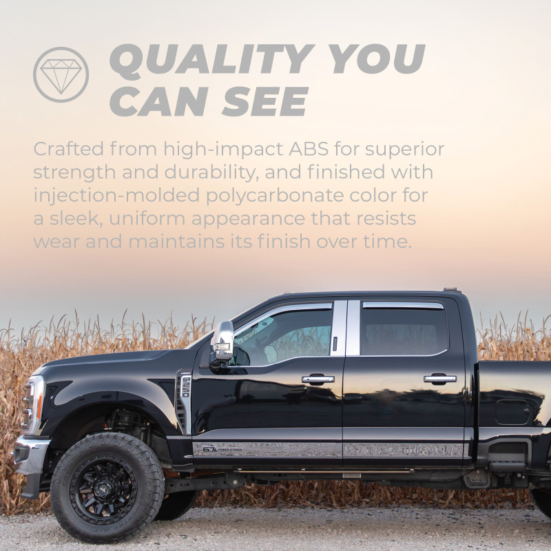 Ford F-250 Window Visors (2) - Front - Putco - Element Chrome - Chrome - `24-`27