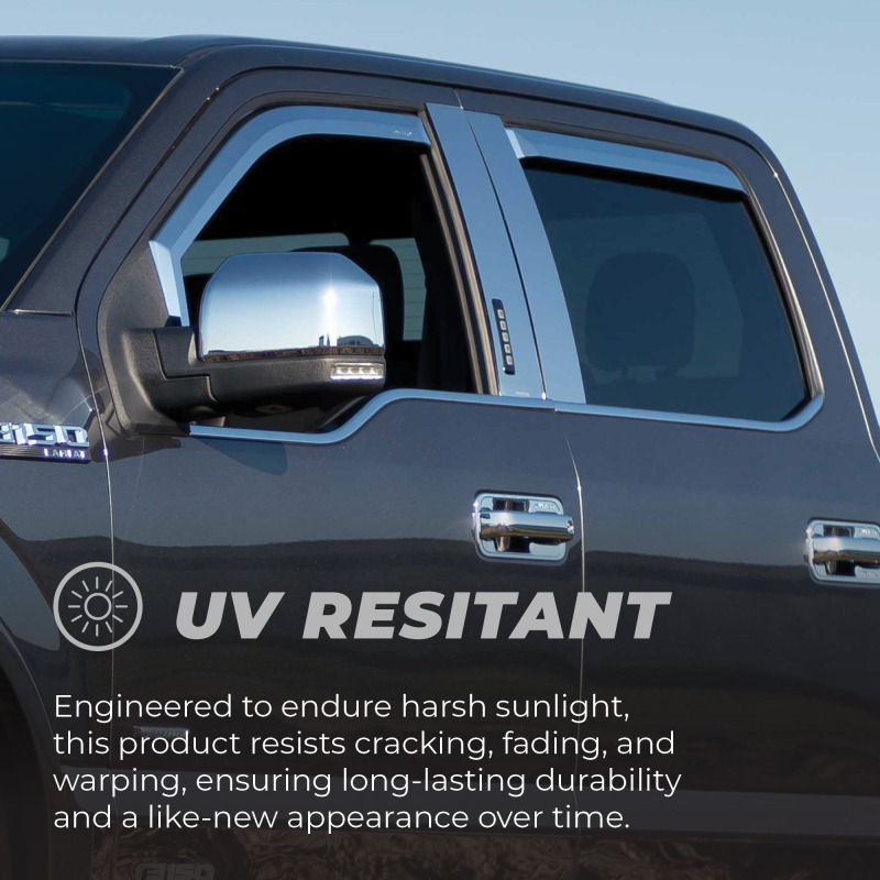 Ford F-350 Window Visors (2) - Front - Putco - Element Chrome - Chrome - `24-`27