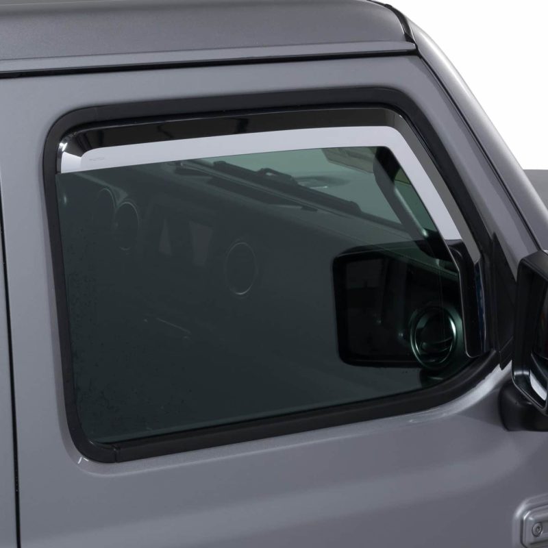Jeep Wrangler JL Window Visors - Front - Putco - Element - Chrome - `18-`26