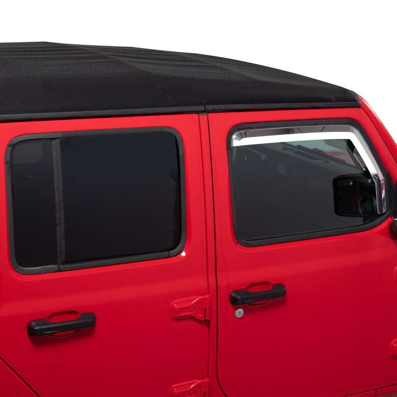 Jeep Wrangler JL Window Visors - Front - Putco - Element - Chrome - `18-`26