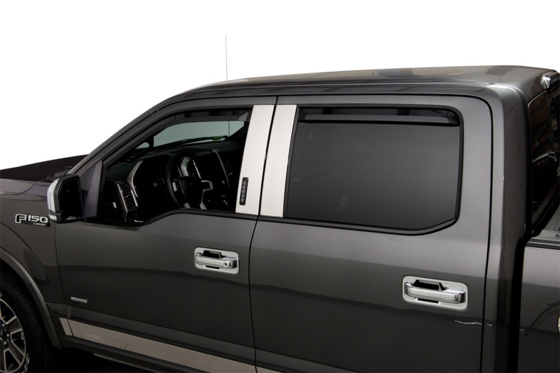 Ford F350 Element Tinted Window Visors - Front + Rear - Putco - In Channel - Tinted - `17-`22