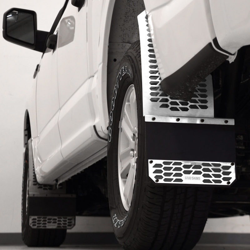Ford F-150 Mud Flaps - Putco - Hex Shield - Polished Stainless Steel - `15-`26