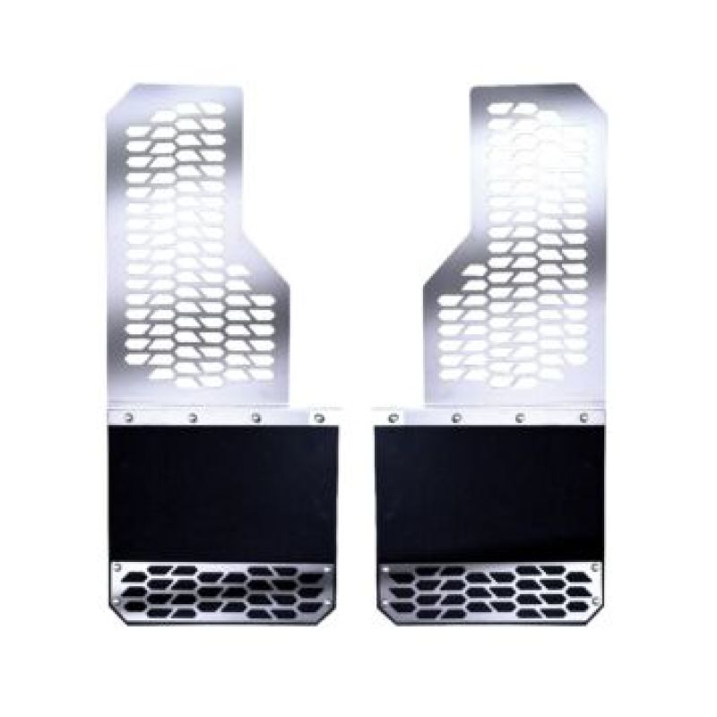 GMC Sierra Mud Flaps - Rear - Putco - Hex Shield - Polished Stainless Steel - `15-`19