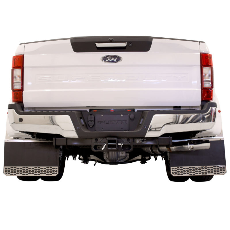 Ford F350 Mud Skins - Rear - Putco - Hex Shield - Brushed Stainless Steel - `17-`22